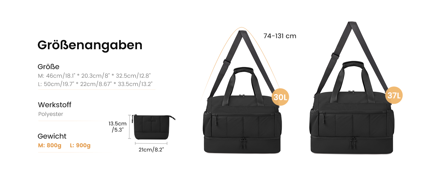 Сумка-трансформер LOVEVOOK для подорожей: жіноча, легка, 30L, водонепроникна, з відділенням для взуття, для авіаперельотів, спортзал, клініка, пологовий будинок