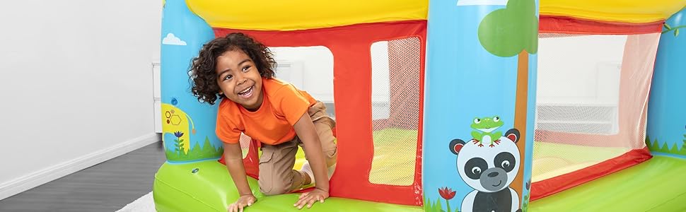 Надувний батут Bestway Fisher-Price Bouncetastic 175x173x135 см для дітей