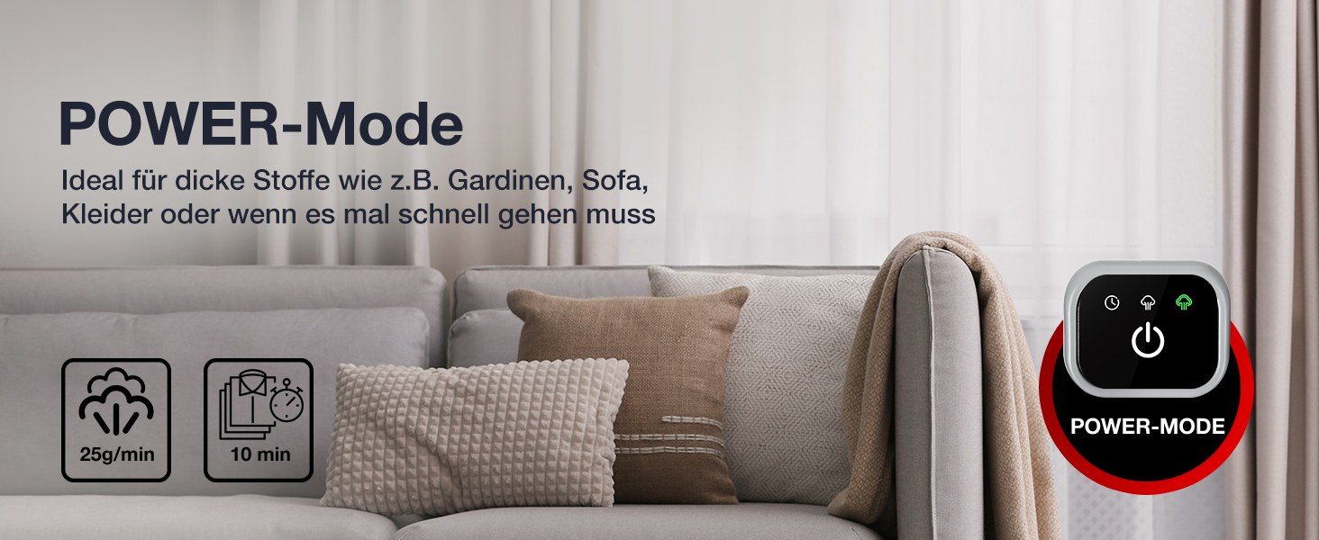 LEBENLANG Пароочищувач для одягу - 1500W, 300ml, з рукавичкою та насадками | Професійний пароочищувач для одягу | Білий