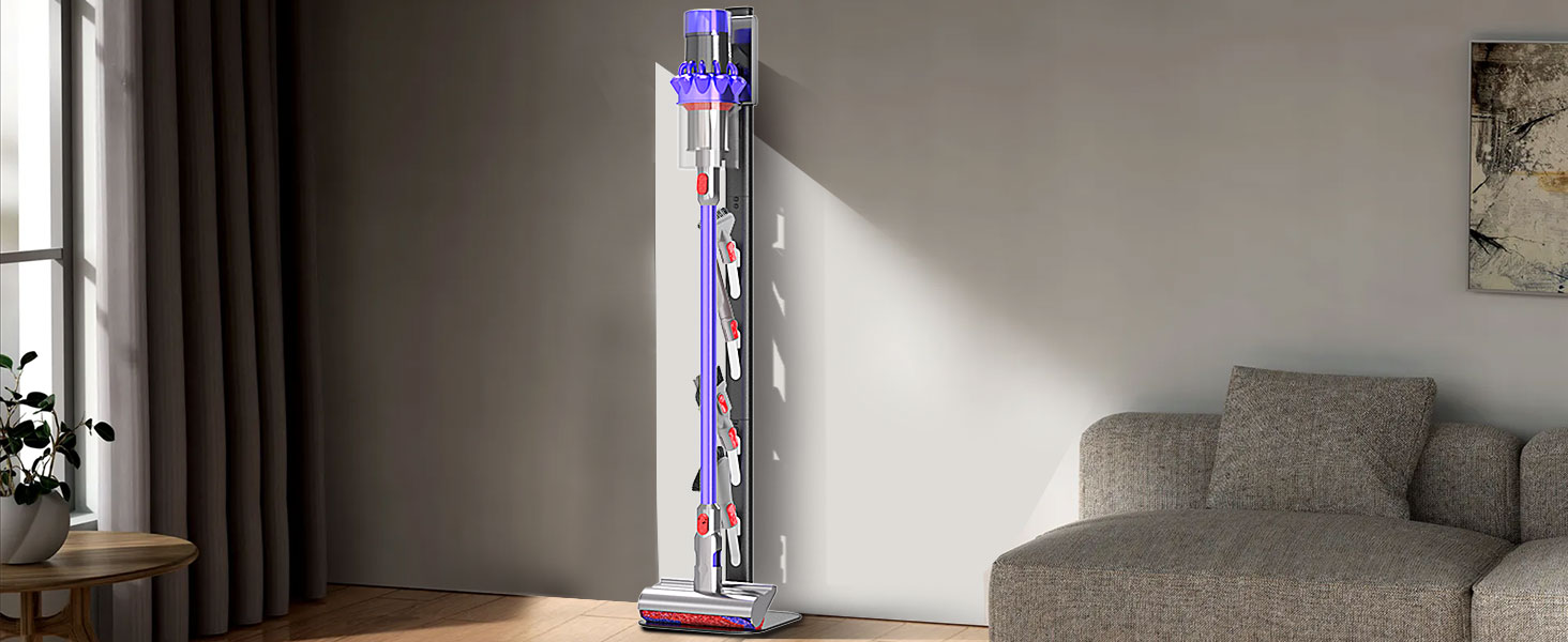 Підставка для пилососа OUTBROS для Dyson V15-V6, підлогова підставка та тримач для аксесуарів, чорна