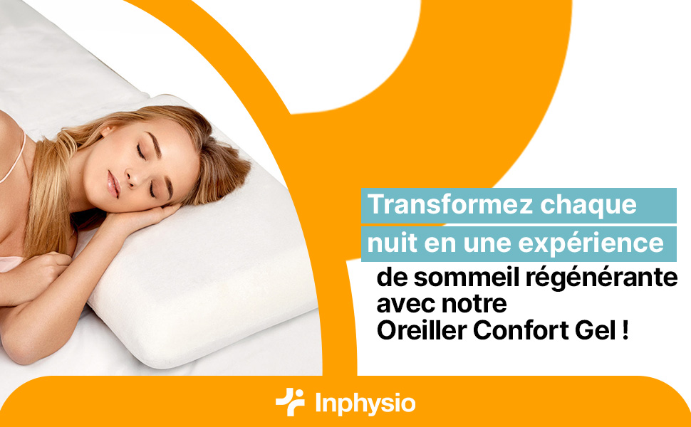 М'яка дитяча подушка Inphysio з Memory Foam - бамбукова тканина, гіпоалергенна - для комфортного сну - ергономічна подушка для шиї - 50 x 30 x 5,5 см (Білий - Comfort Gel)
