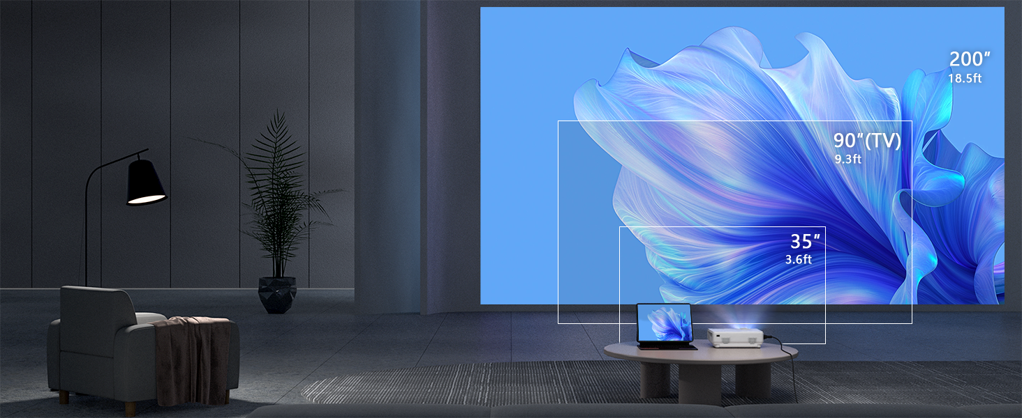 Міні проектор XuanPad A--19000L: WiFi, Bluetooth, 19000 люмен, 1080P HD, для домашнього кінотеатру, сумісний з TV Stick, HDMI, USB, AV, Laptop, iPhone, Android