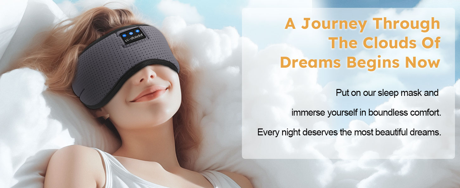 Маска для сну з навушниками Bluetooth LC-Dolida, блокує світло, для сну, подорожей, йоги, медитації, сірий колір