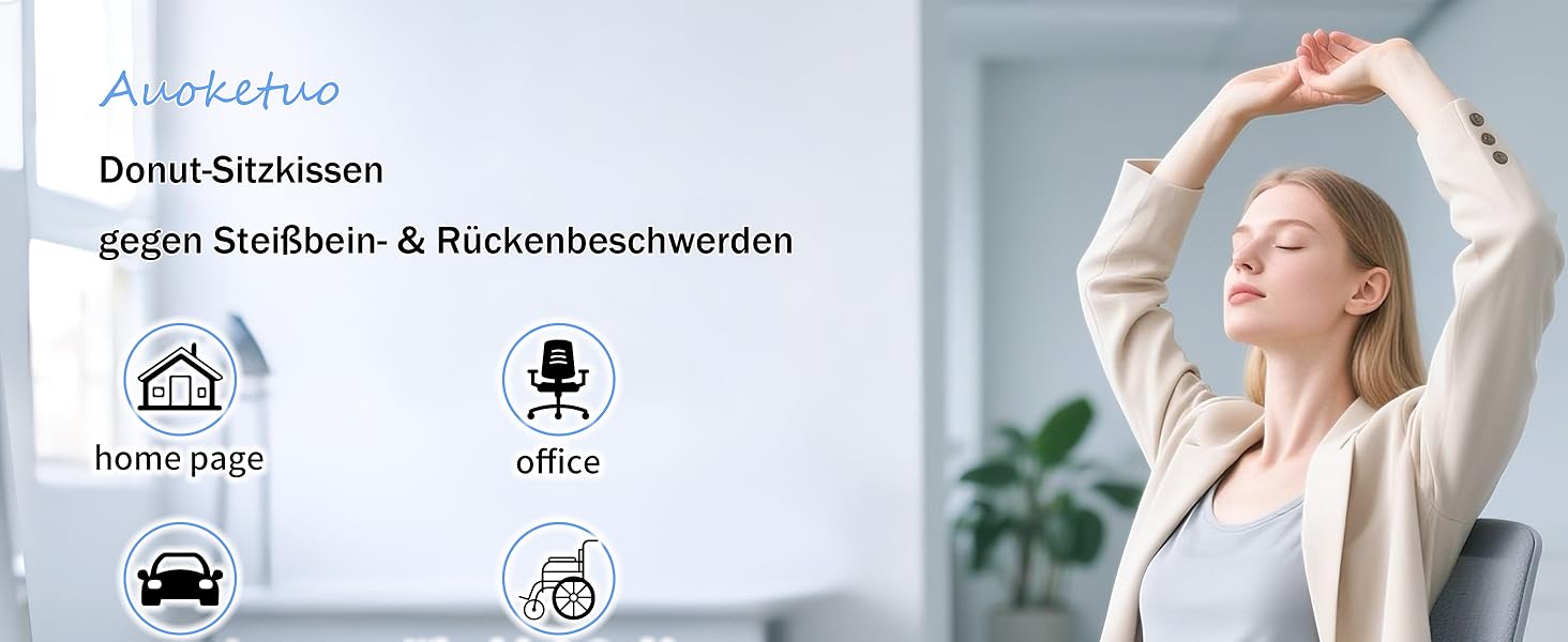 Ортопедична подушка-кільце з ефектом пам'яті Memory Foam для копчика та копчик-підтримки, пом'якшення болю при геморої, ішіасі, вагітності та післяопераційному відновленні (сіра)