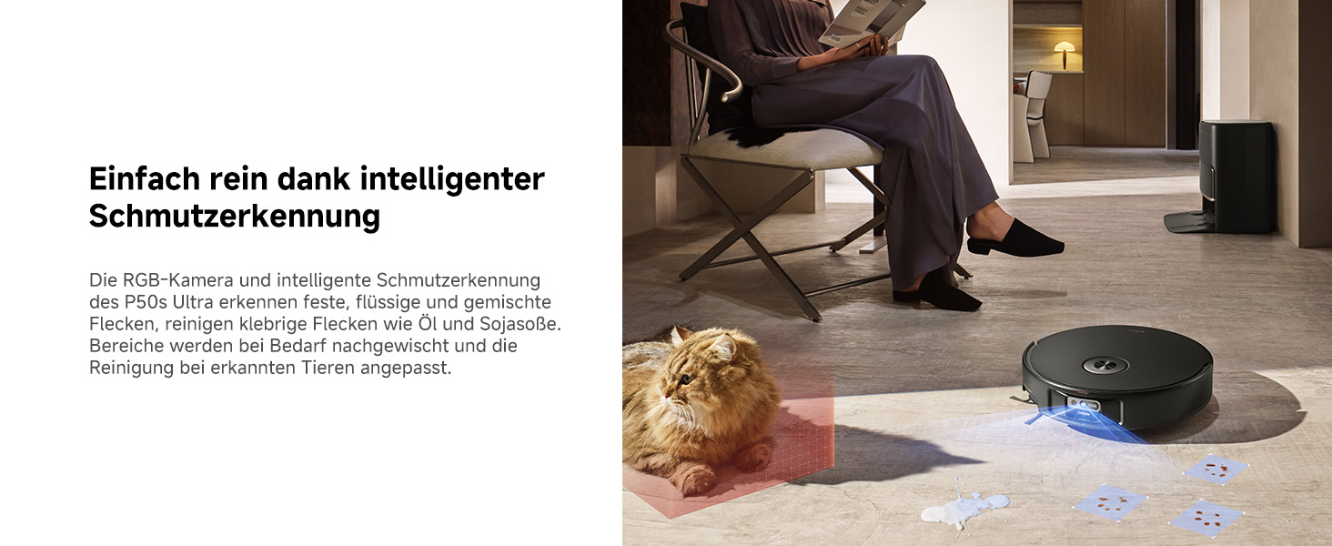 Робот-пилосос Mova P50s Ultra з мокрою прибиранням, 19000 Па, гаряча вода, самоочищення, LDS-навігація, RGB AI, LED-датчики, автоматичне порожнення та заправка