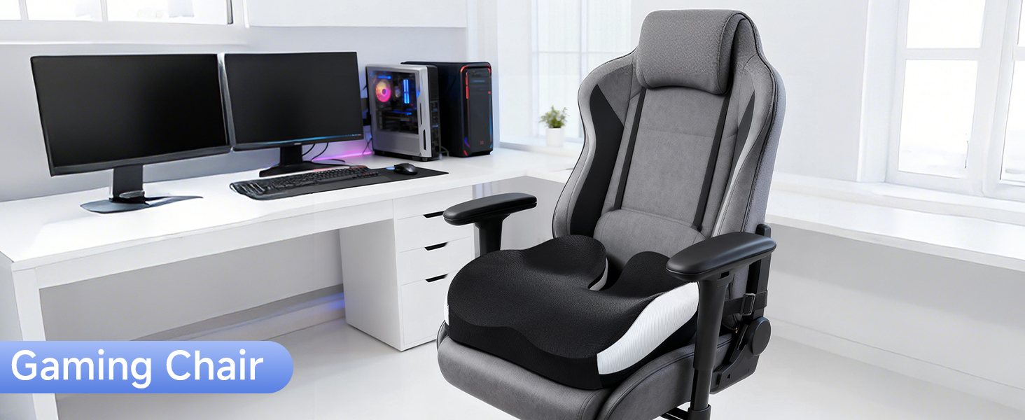 Подушка для сидіння з піни Memory Foam: ергономічна, для офісного крісла, авто, геймерського крісла та візка, з ременем та антиковзким покриттям