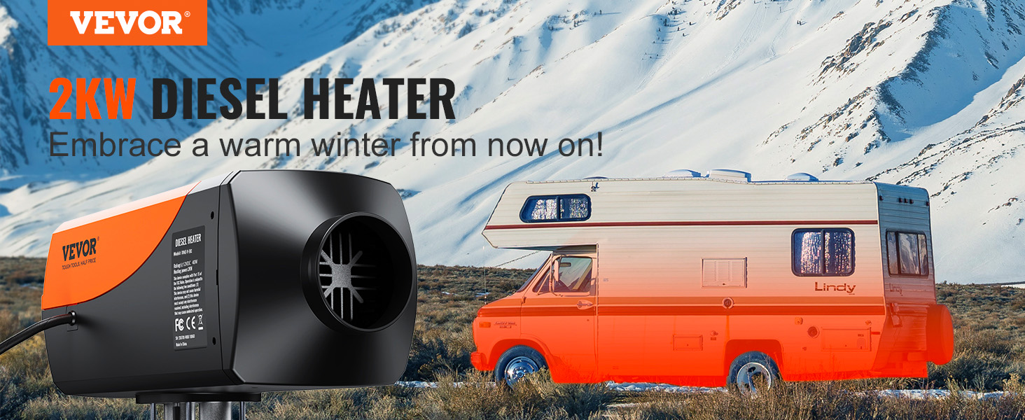 Дизельний повітряний опалювач VEVOR 2kW (12/24V) з LCD-дисплеєм та пультом керування для авто, фургонів, автобусів