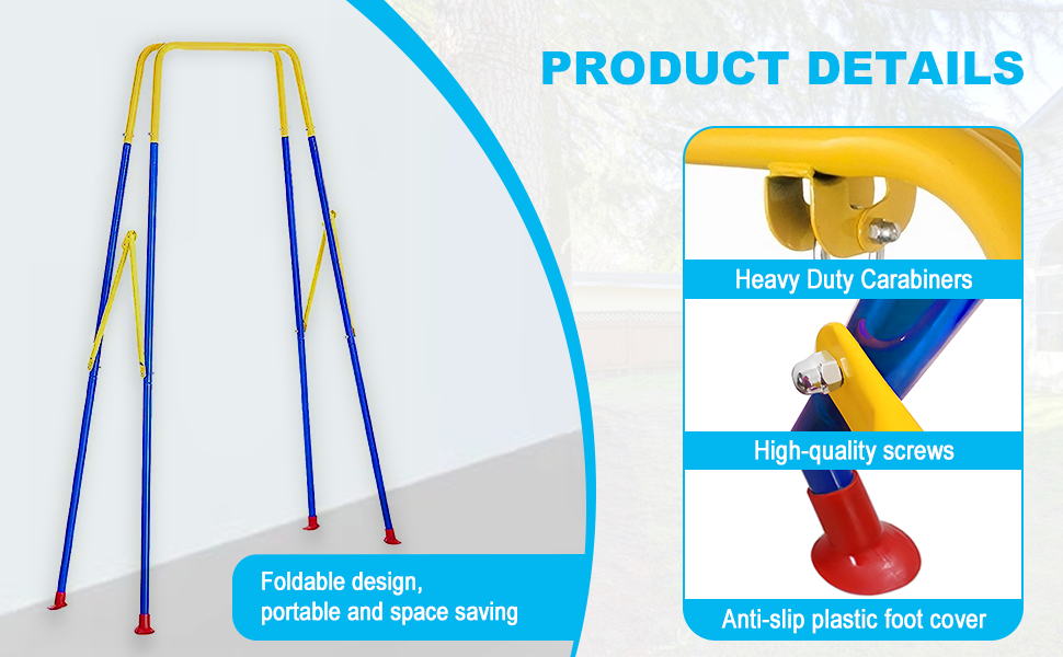 Дитяча гойдалка-шезлонґ 3-в-1 для дому та вулиці з металевим каркасом, рожева. Підходить для дітей від 6 місяців до 10 років