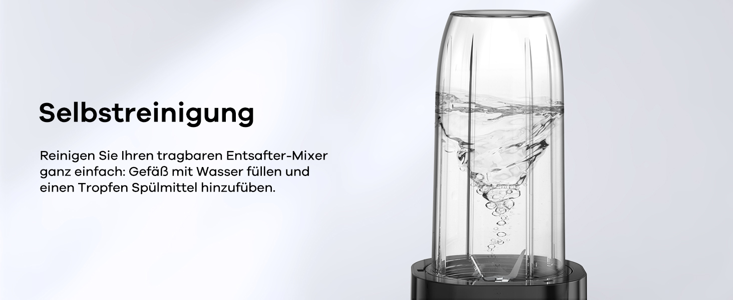 Блендер Ganiza Mini Smoothie Maker 900W з 3 стаканами (500мл x2, 700мл), електричний, сталеві ножі, BPA-free, для смузі та коктейлів