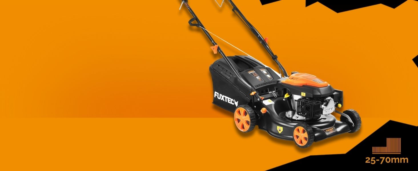 Бензиновий газонокосарка FUXTEC FX-RM4346 3в1 з приводом на задні колеса, ширина косіння 42 см, 146 см³, 40 л, збір трави