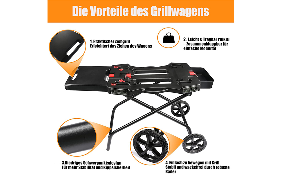 Підставка для гриля GFTIME для Weber Q1000, Q2000, Q1200, Q1400, Q2200, Q2400 та Blackstone 43/56 см, Outdoor