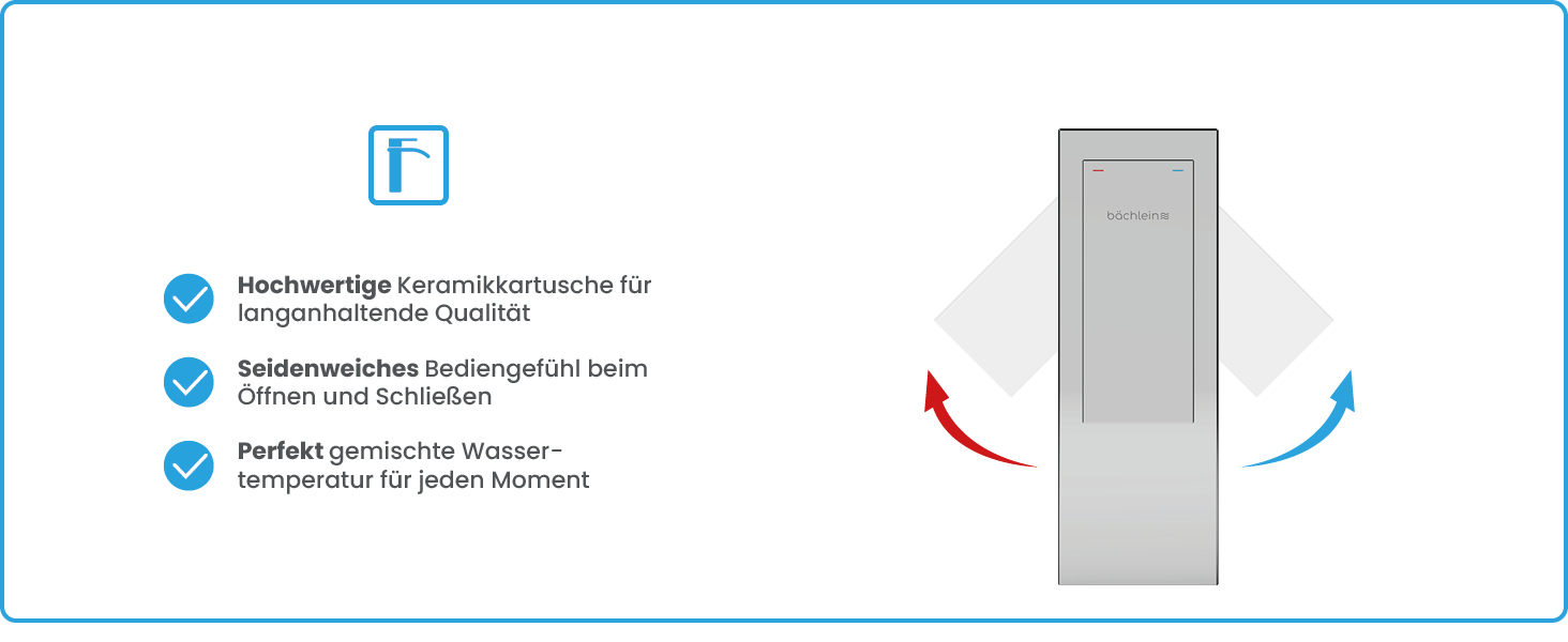 Змішувач для ванної кімнати Bächlein Tamina з водоспадом, однорідний, з довговічною керамічною картридж, комплект для монтажу, хром (висока якість)