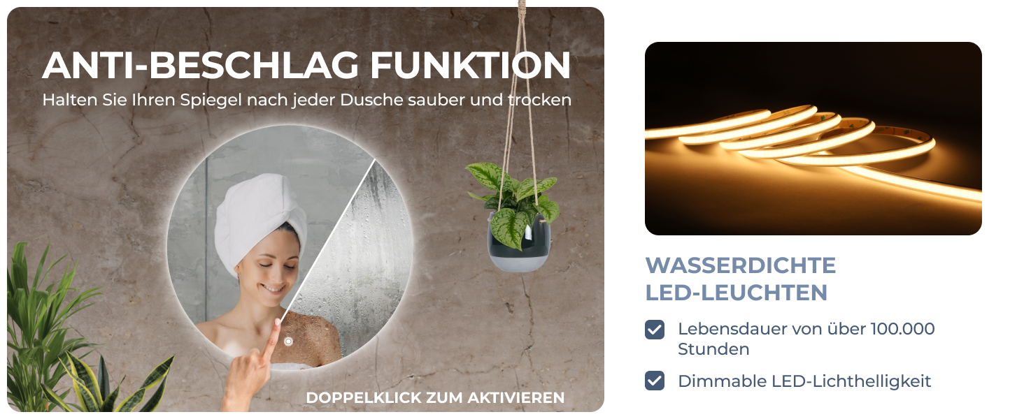 LED дзеркало для ванної кімнати BR Bringer, діаметр 80 см, з підсвічуванням, антизапарюванням, регулюванням яскравості, 3 кольори світла, сенсорне управління, пам'ять, модель BRRS201