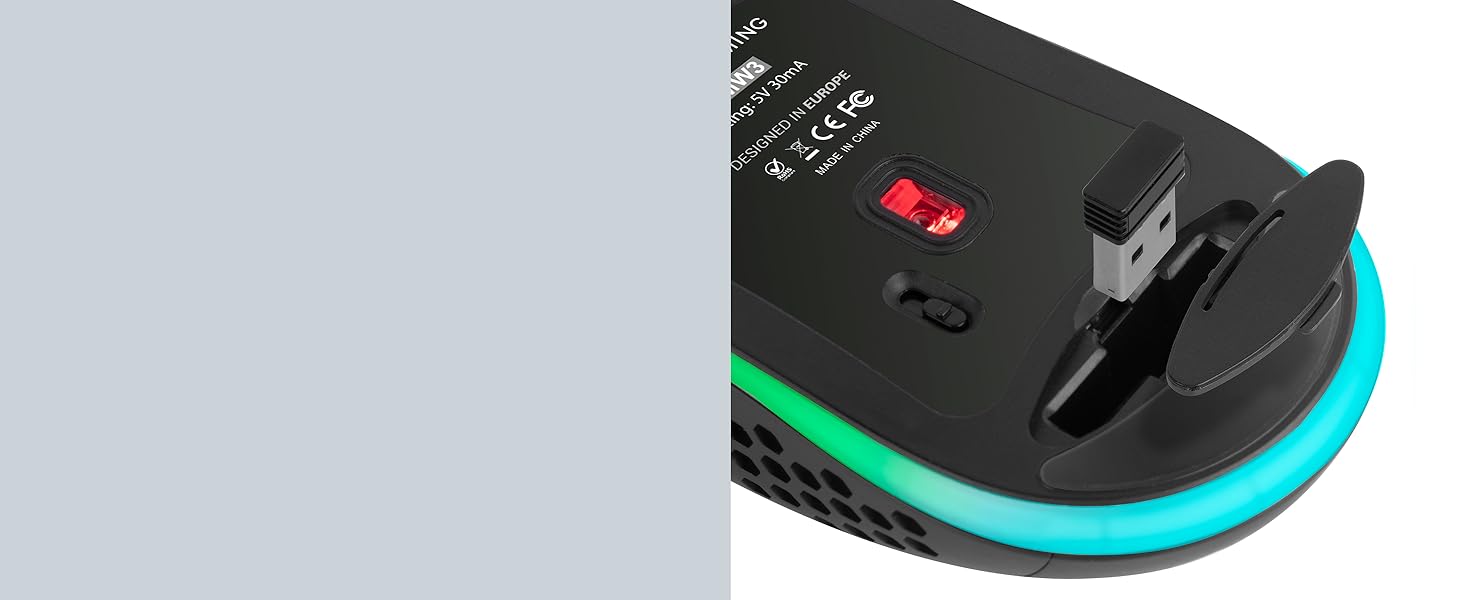 Бездротова ігрова миша Mars Gaming MMW3W RGB Flow, ультралегка (79г), 3200 DPI, біла