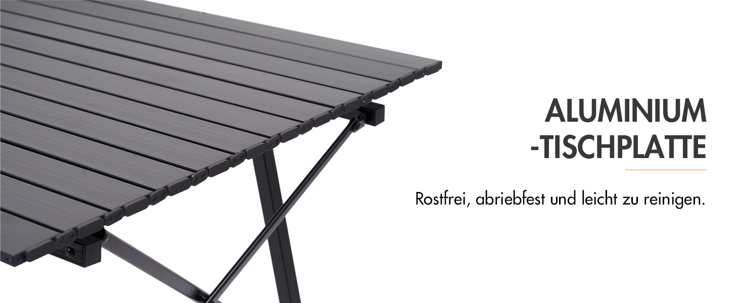 Складаний кемпінговий стіл Portal з регулюванням висоти, алюмінієвий, 120x70 см, чорний