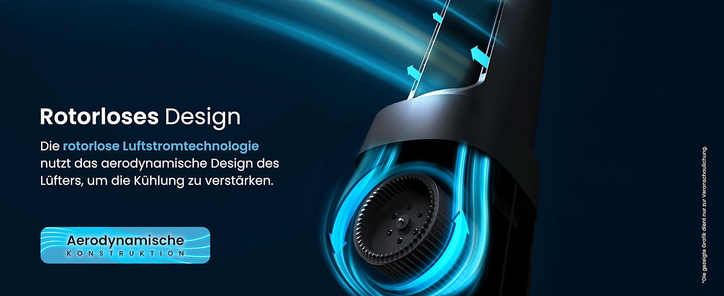 Вентилятор Pro Breeze OmniAir з очищувачем повітря 105 см, 10 швидкостей, HEPA 13, LED дисплей, пульт ДУ, 5 режимів, тиха робота, чорний