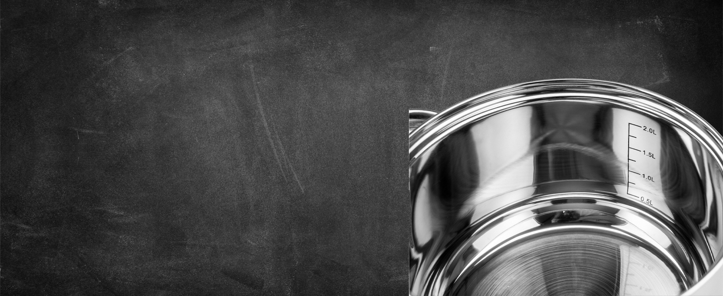 Набір каструль з нержавіючої сталі 3 шт. для всіх типів плит - каструлі з мірною шкалою, з кришкою з термостійкого скла