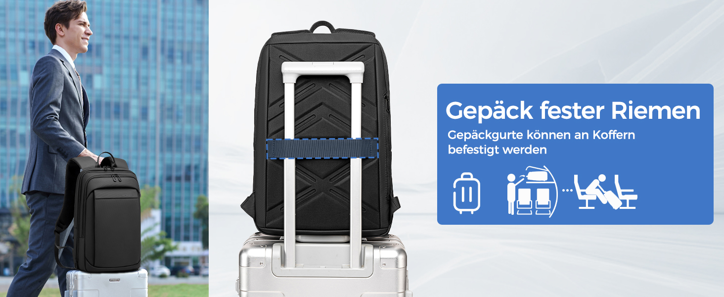 Рюкзак для ноутбука 15.6 дюймів Fenree Geer для чоловіків, легкий розширюваний рюкзак для подорожей та ручної поклажі, чорний