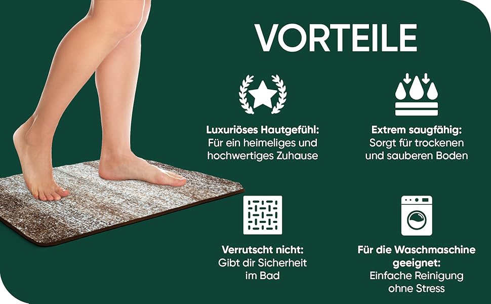 Килимок для ванної кімнати [60x90] нековзкий – розкішний килимок для ванної кімнати великого розміру та пральний | Високоякісні килимки та килимове покриття для ванної кімнати, душової кабіни та іншого | чорний (50 x 80 см, бежевий)