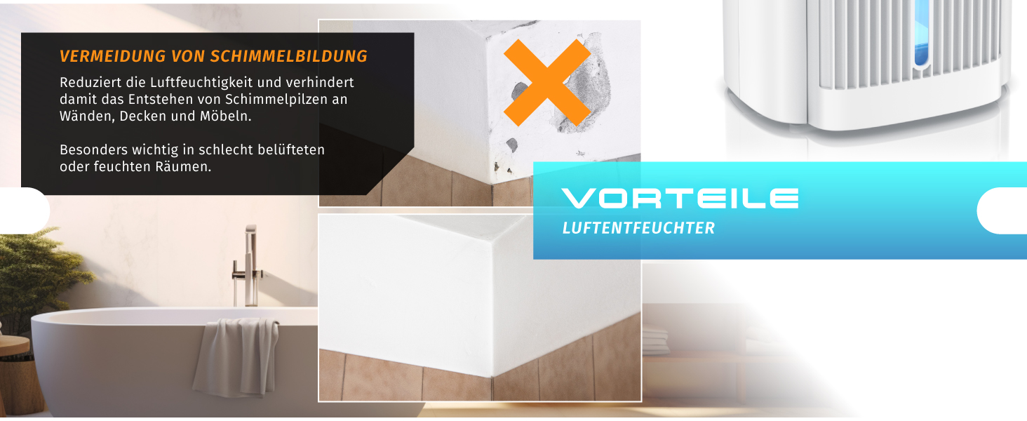 Електричний осушувач повітря Brandson – 2000 мл для кухні, спальні, офісу, гаража