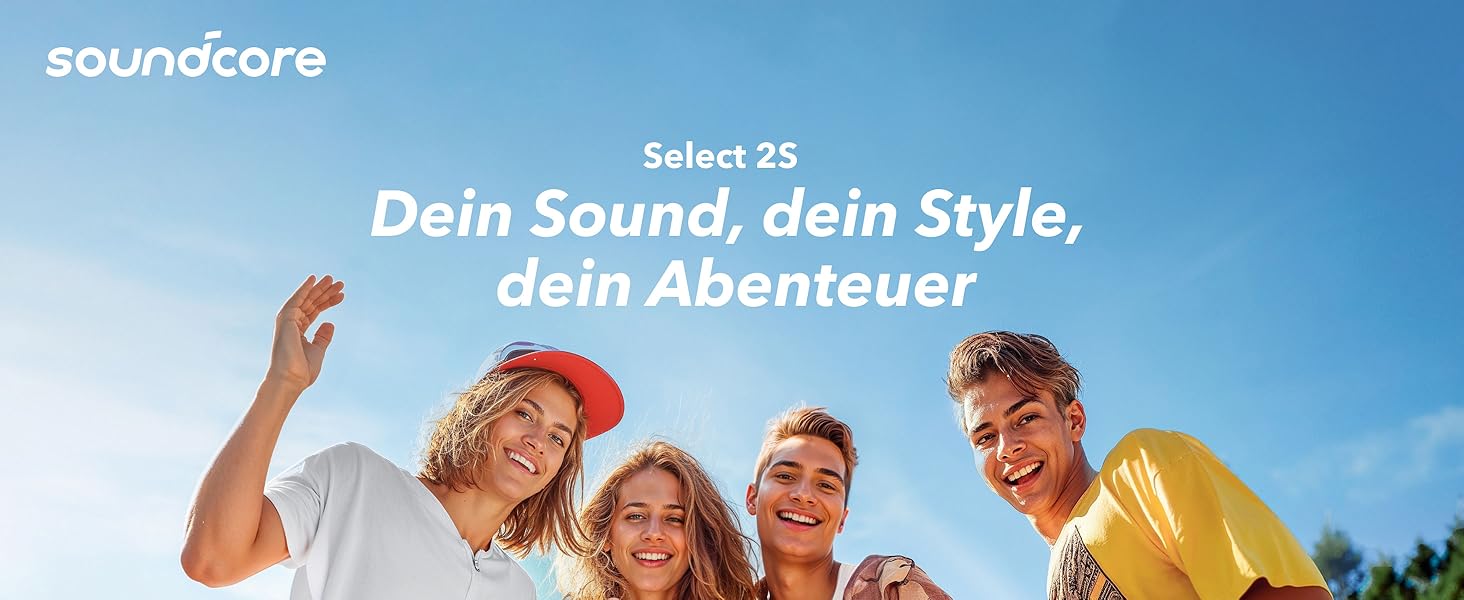 Soundcore Select 2S: Портативна Bluetooth-колонка з 20W, BassUp™ та IPX7 захистом (біла)