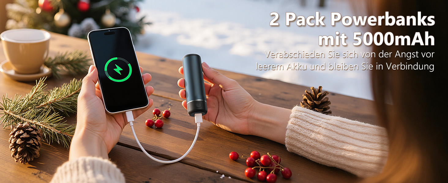 Електричні грілки для рук EXTSUD 2 шт. 5000mAh з USB-живленням, 3 режими нагріву, для кемпінгу, гольфу, подарунок (блакитний)