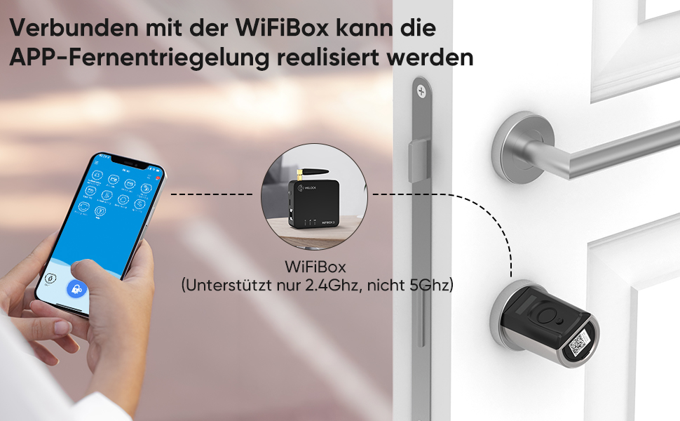 Електронний дверний замок WELOCK Touch41WiFi з RFID, Bluetooth, WiFi, відбитком пальця, IP65 Smartlock