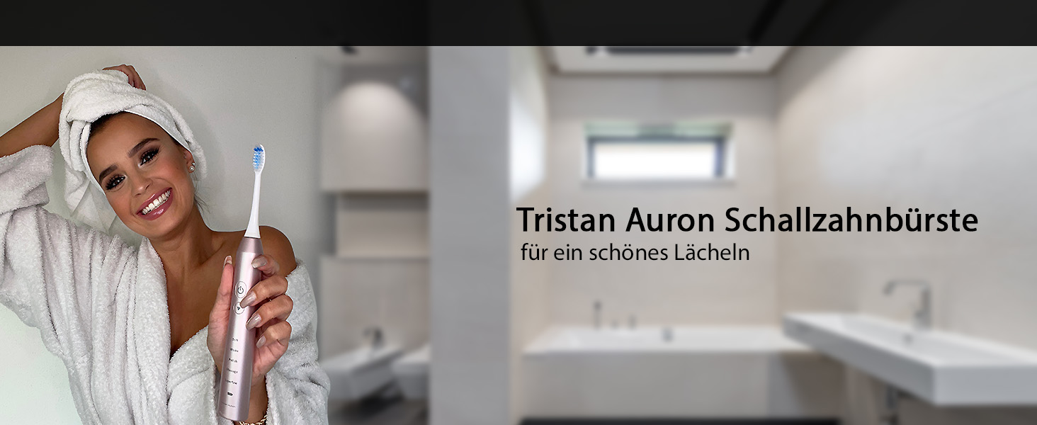Електрична зубна щітка Tristan Auron SonicMaster (Блакитна) - 6 голів + чохол - 5 режимів, 55000 VPM, таймер 2 хв, 100 днів гарантії