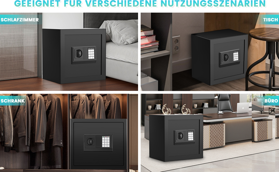 Великий сейф для дому: вогнестійкий, водонепроникний, з ключем та кодовим замком, 40л