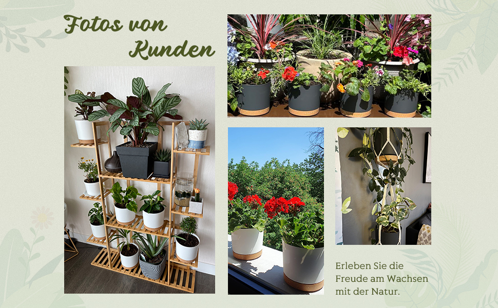 Набір горщиків для квітів ZMTECH 30,5 см (2 шт.) - пластикові, з піддоном, для дому та саду