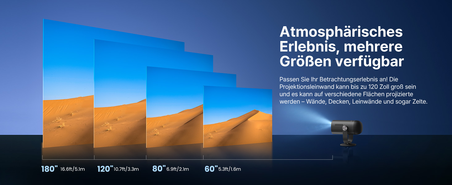 Портативний проєктор Dangbei Freedo з акумулятором, 450 ISO люмен, Google TV & Netflix, Dolby Audio, 1080P, HDR10, 165° нахил, Smart проєктор з WiFi & Bluetooth для дому та відпочинку на природі, 2,5 години роботи, з чохлом