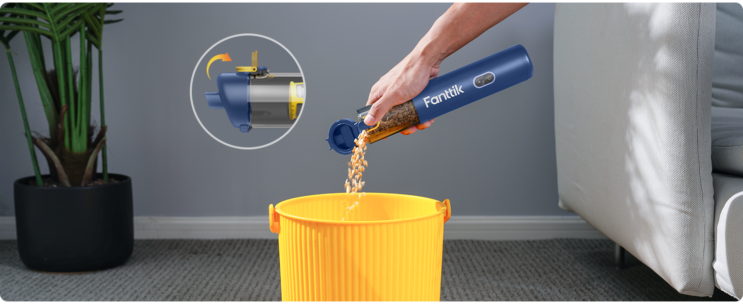 Аккумуляторний автомобільний пилосос Fanttik Slim V8 APEX, портативний ручний міні-пилосос 4-в-1 RobustClean™, 19000 Па/45 AW, 2 режими всмоктування, для авто, офісу та клавіатур (Синій)