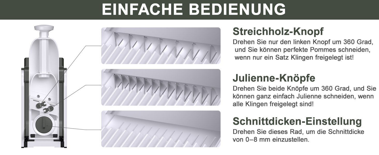 Набір для нарізання овочів 5-в-1: нарізувач, слайсер, набір для чищення, регулювання товщини 0,1-8 мм