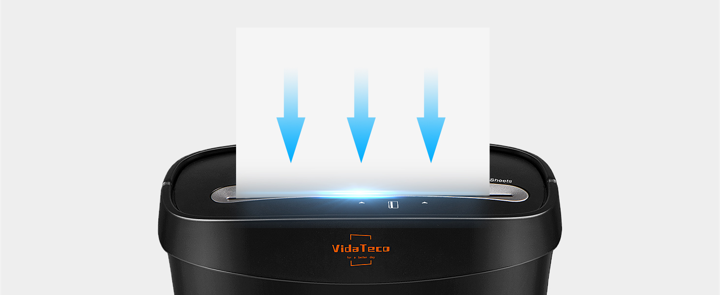 Шредер для паперу VidaTeco P-4, 10 листів, подрібнювач для офісу та дому, чорний