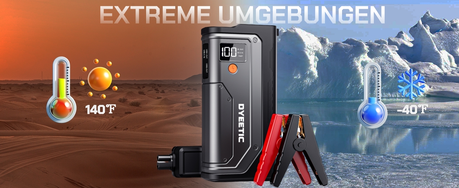 Powerbank Starthilfe 7000A: Автомобільний пусковий пристрій для 12V авто, бензин та дизель (до 12.0L), з LED ліхтариком та USB зарядкою