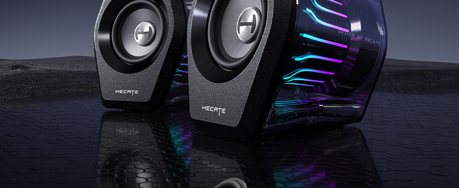 Edifier G2000 Pro - Bluetooth колонки для комп'ютера з 7.1 об'ємним звуком, RGB підсвічуванням, USB та Aux входами (білі)