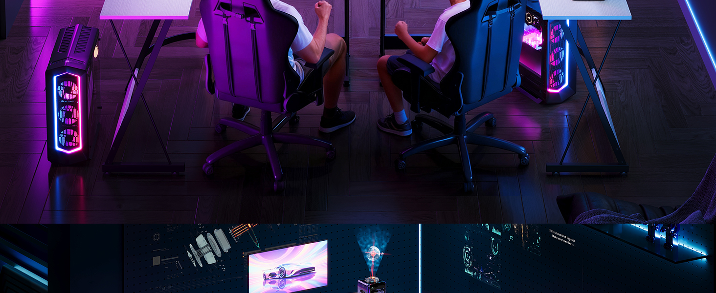 Ігровий стіл ODK, L-подібний кутовий стіл для геймінгу та офісу, 120x120 см, білий