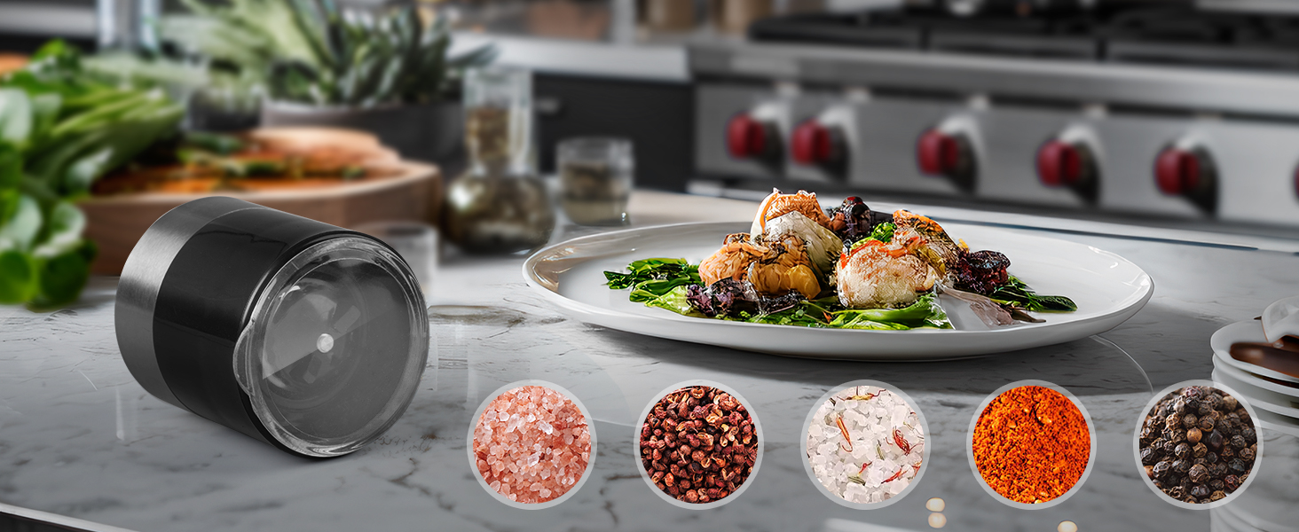 Набір скляних банок для спецій Friberg з дозатором, 20 шт. x 120 мл, з нержавіючою кришкою, чорний