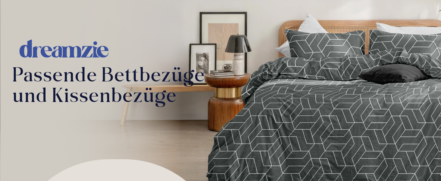 Комплект постільної білизни Dreamzie з геометричним візерунком, 4 предмети (135x200 см), мікрофібра, сертифікат Oeko-Tex