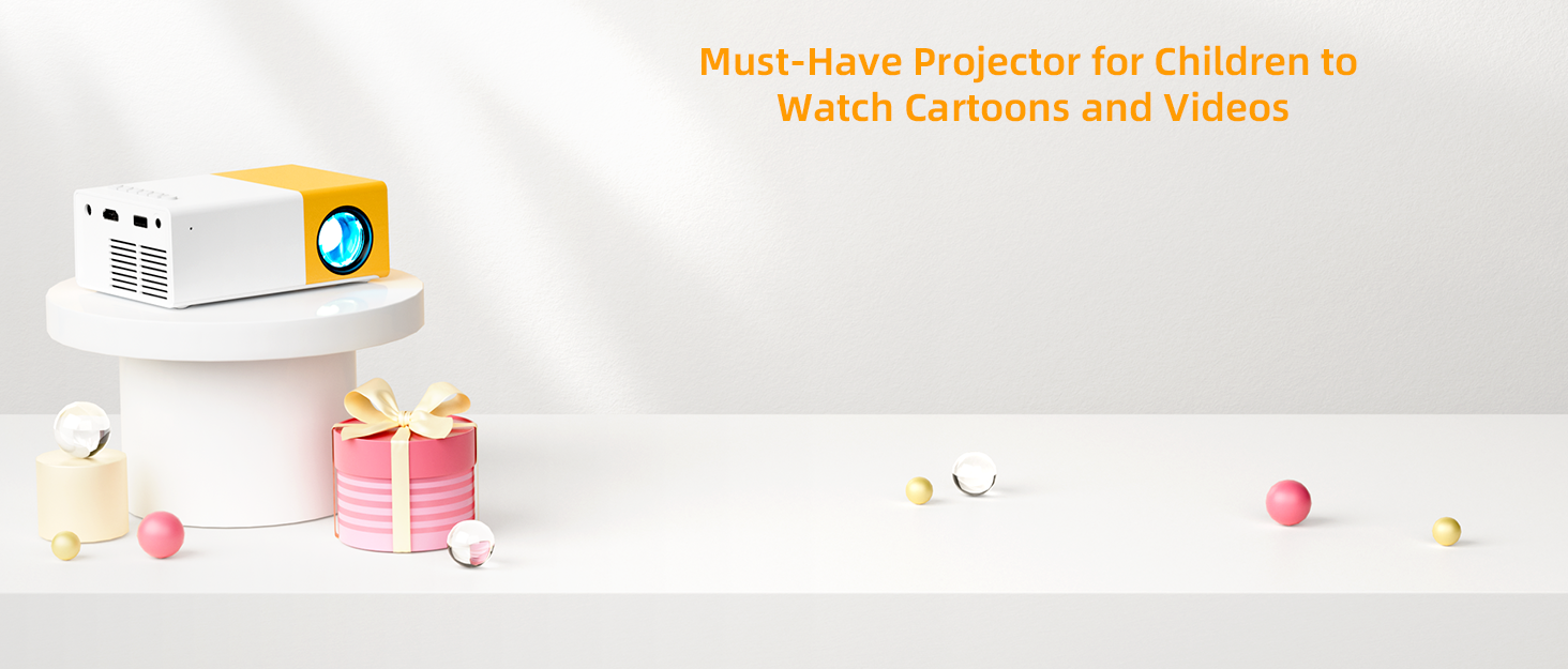 Міні-проектор YG300Pro: Портативний LED-проектор для мультфільмів, кіно та ігор. Підтримка дзеркального відображення з кабелю. Ідеальний подарунок для дітей та для домашнього кінотеатру.