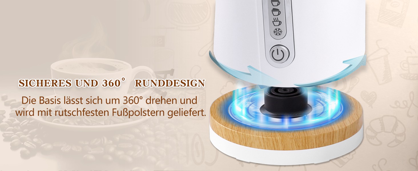 Електричний спінювач молока 4-в-1 – спінювач молока, нагрівач молока, білий