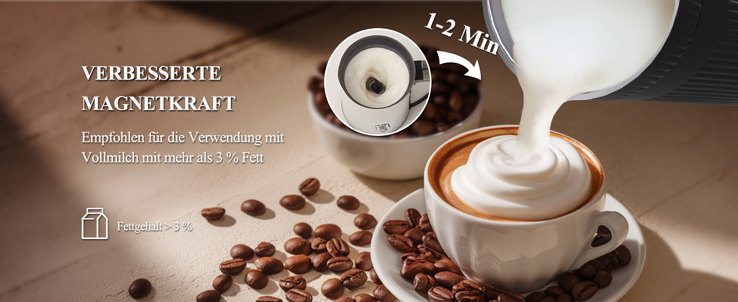 Електричний піноутворювач молока 5-в-1: автоматичний, великий об'єм, для капучино, лате, гарячого шоколаду, миється в посудомийній машині (350мл)