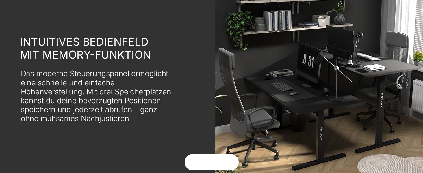 Стіл письмовий регульований по висоті MARK ADLER Leader 7.4 White, 140x70 см, білий, з пам'яттю, сенсорним керуванням, кабелепроводом, тримачем для навушників та напоїв