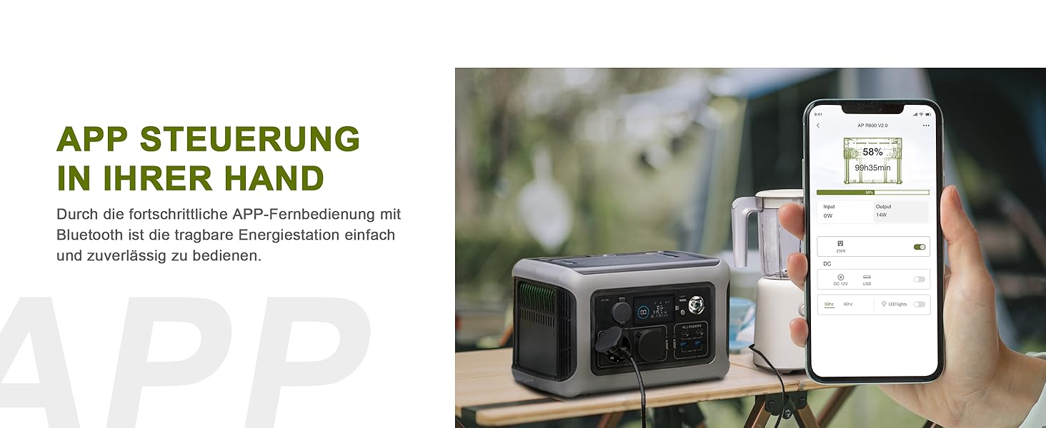 Портативна електростанція ALLPOWERS 299Wh з LiFePO4 акумулятором, 2x 600W (1200W пік) AC виходи, сонячний генератор для подорожей, кемпінгу, саду, вечірки