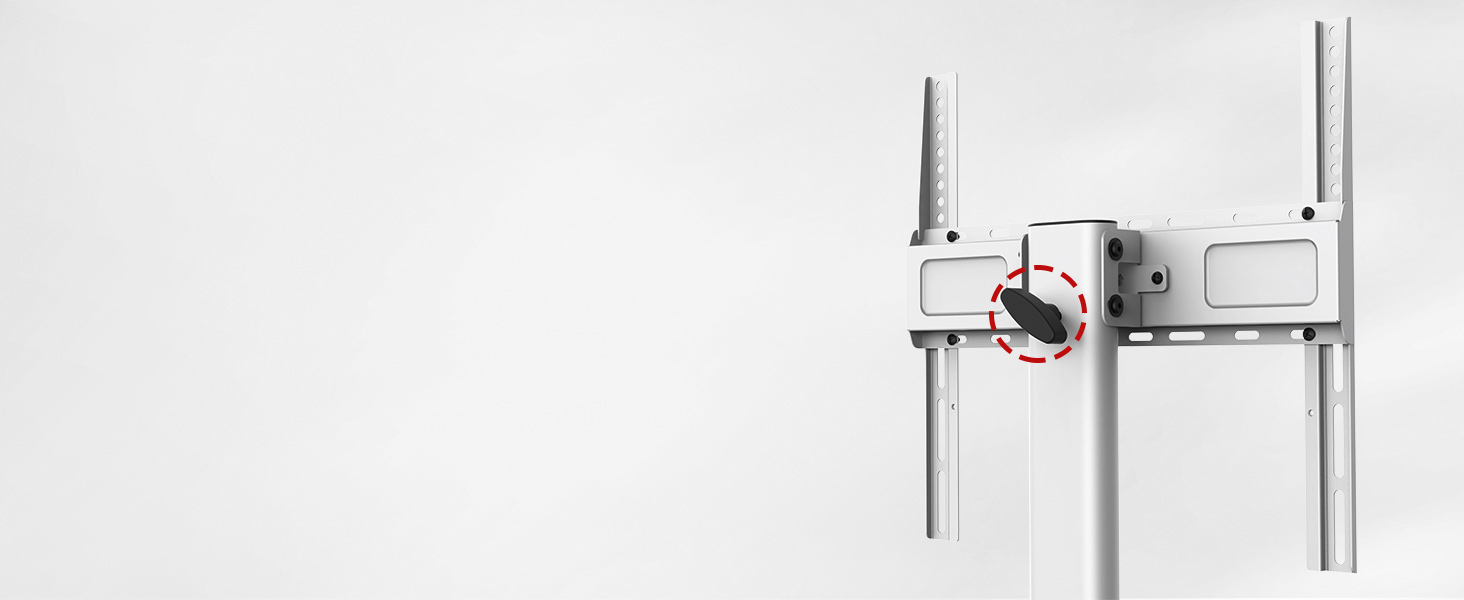 Підставка для телевізора на колесах з полицею, для телевізорів 32-65 дюймів, до 35 кг, поворотна на 90°, регульована по висоті, VESA 400x400mm (Білий+Натуральний колір)