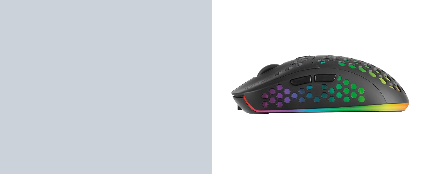 Бездротова ігрова миша Mars Gaming MMW3W RGB Flow, ультралегка (79г), 3200 DPI, біла