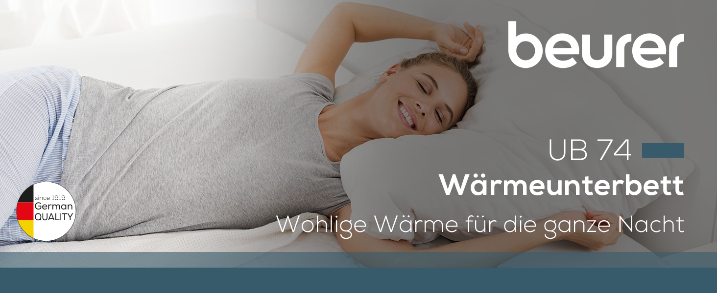 Електрична ковдра Beurer UB 74 з автовимкненням та захистом від перегріву, 200x100 см, 3 температурні режими, пральна, у вигляді натягнутого простирадла