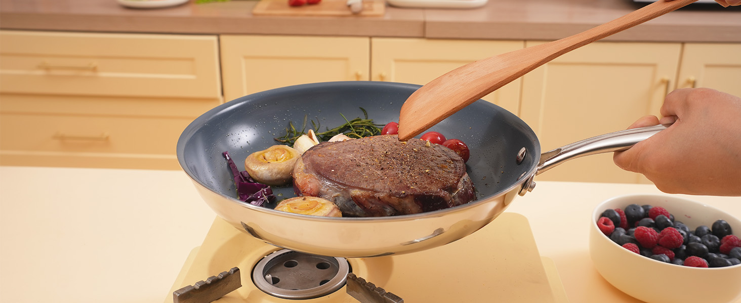 Набір каструль Cookersway: 20, 24, 28 см, керамічне покриття, без PTFE, PFOA, PFAs, для плити та духовки