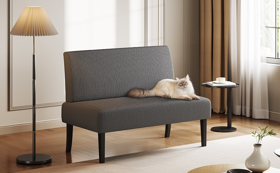 Диван-лавка Yaheetech для кухні, 2 місця, без підлокітників, зелений (сірий), для вітальні/коридору/офісу