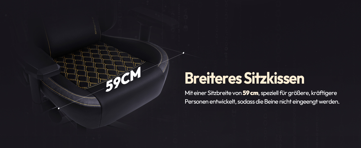 Ігровий крісло Dowinx 200 кг, ергономічний офісний крісло з 4D підлокітниками та підтримкою попереку, регульована висота, чорний